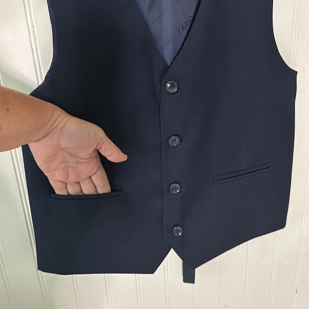 Tazio Navy Blue Jacket Blazer and Vest Like New sz 14